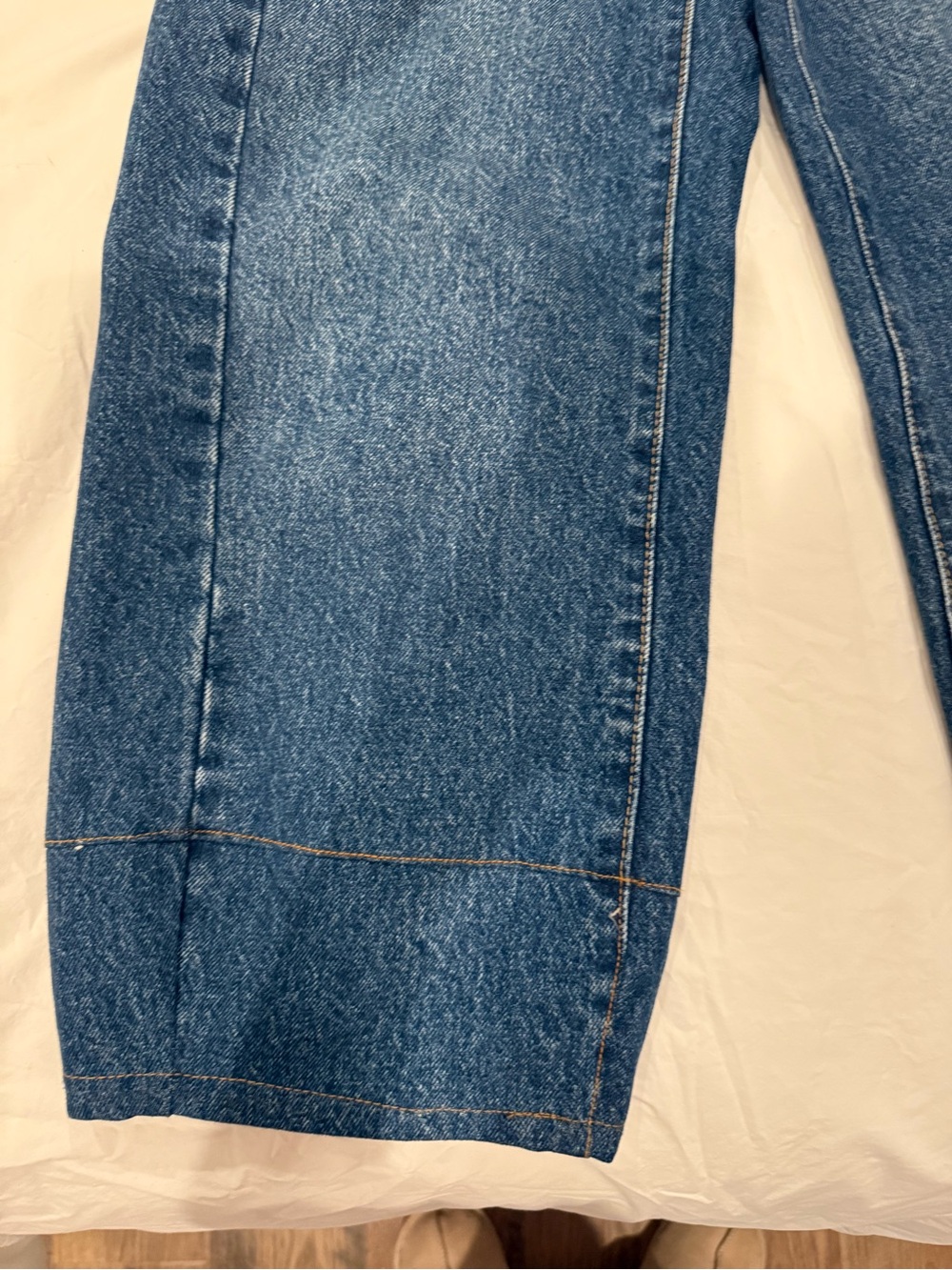 Barrel Leg Blue Denim Jeans size 24 - Picture 2 of 4
